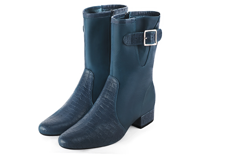 Denim blue dress booties for women - Florence KOOIJMAN